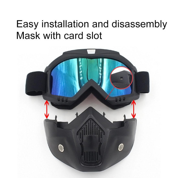 Motorcycle Off-road Helmet Mask Detachable Windproof Goggles Glasses(Yellow)