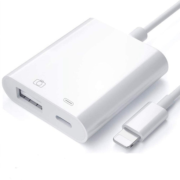 ZS-KL21806 2 in 1 8 Pin to USB 3.0 + Camera USB Read OTG Adapter, Compatible with IOS 13 and Above System