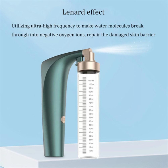 Handheld High Pressure Oxygen Injector Portable Large Spray Facial Moisturizer Household Moisturizing Beauty Equipment, Colour: Electroplating Green