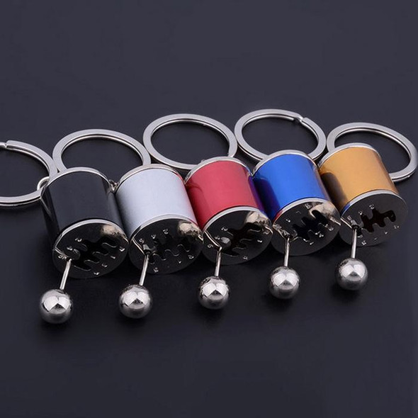 Six-speed Manual Shift Gear Keychain Key Ring Holder(Silver)