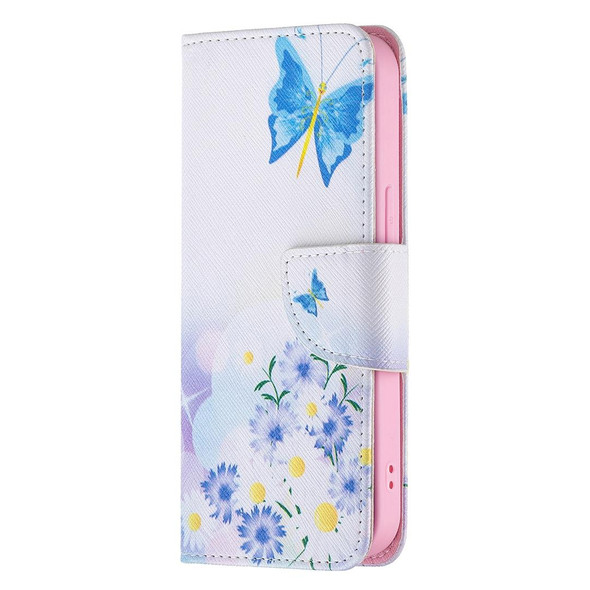 Colored Drawing Pattern Horizontal Flip Leatherette Case with Holder & Card Slots & Wallet - iPhone 13 Pro Max(Butterfly Love)