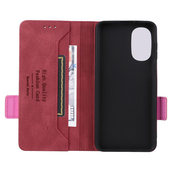 Motorola Moto G52 Magnetic Clasp Flip Leather Phone Case(Red)