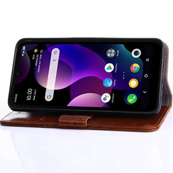 Motorola Moto G50 5G Geometric Stitching Horizontal Flip Leather Phone Case(Dark Brown)