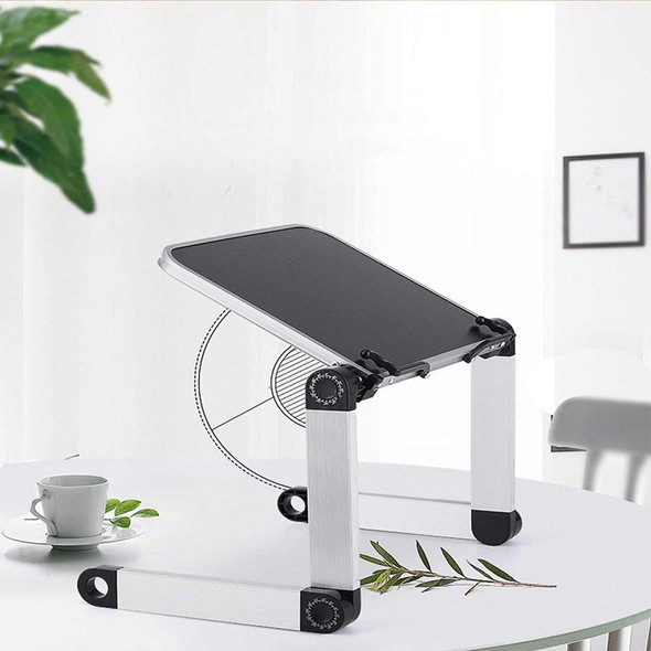 Adjustable Reading Book Bracket Foldable Aluminum Lap Desk Stand, Style:Two sections(Black)