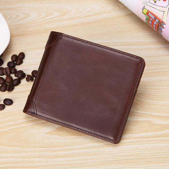 TP-173 Ultra-Thin Multi-functional Retro Cowhide Leather Multiple Card Slots Wallet(Coffee)