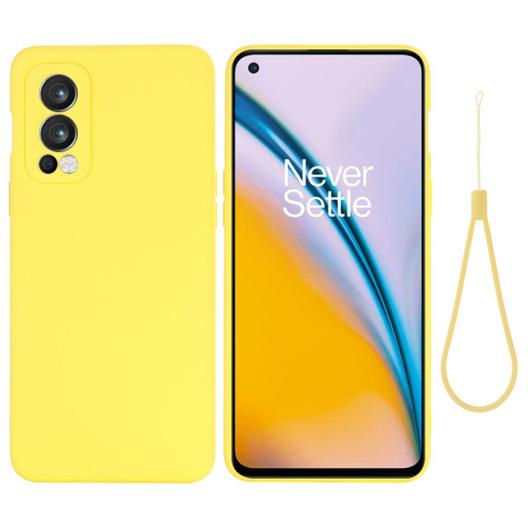 OnePlus Nord 2 5G Solid Color Liquid Silicone Shockproof Full Coverage Protective Case(Yellow)