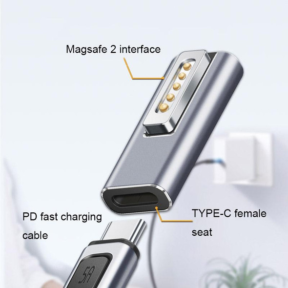 Type-C/USB-C to Magsafe1/2 Charging Adapter Supports PD Charging(Type-C to Magsafe 2 T)