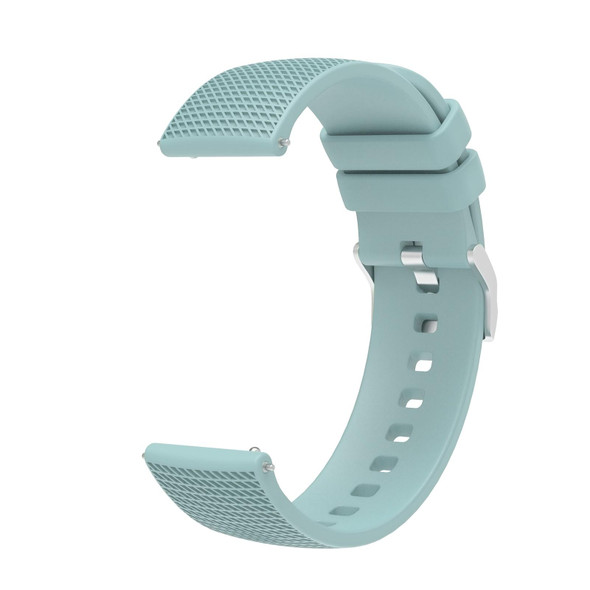 20mm Pockmarked Silver Buckle Silicone Watch Band for Huawei Watch / Samsung Galaxy Watch(Emerald Green)