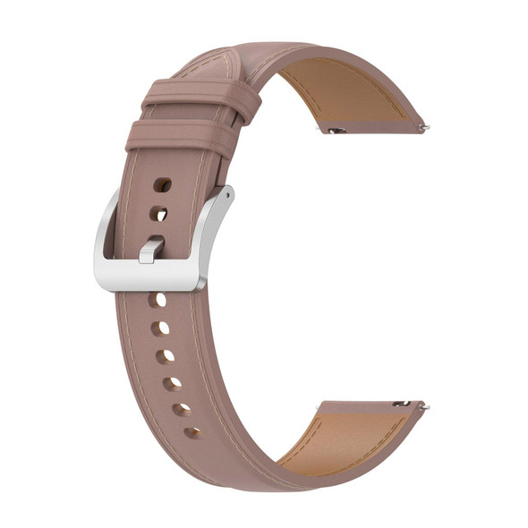 22mm Genuine Leatherette Watch Band for Huawei Watch GT3 46mm/GT2 46mm/Samsung Galaxy Watch3 45mm(Dark Pink)