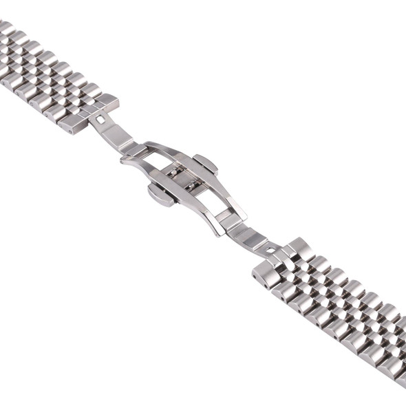 22mm Five-bead Stainless Steel Watch Band(Silver)