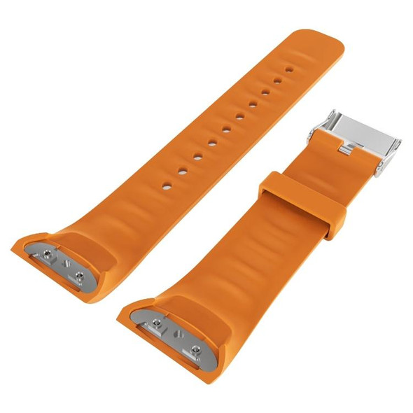 Solid Color Leather Watch Band for Galaxy Gear Fit2 R360 (Orange)