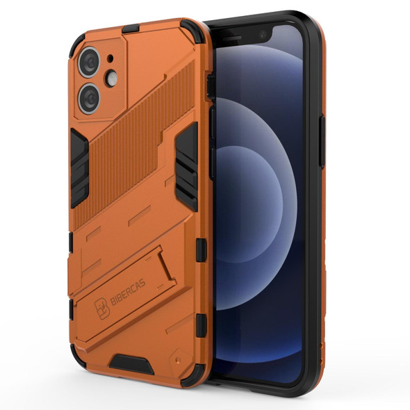 Punk Armor 2 in 1 PC + TPU Shockproof Case with Invisible Holder - iPhone 12 mini(Orange)