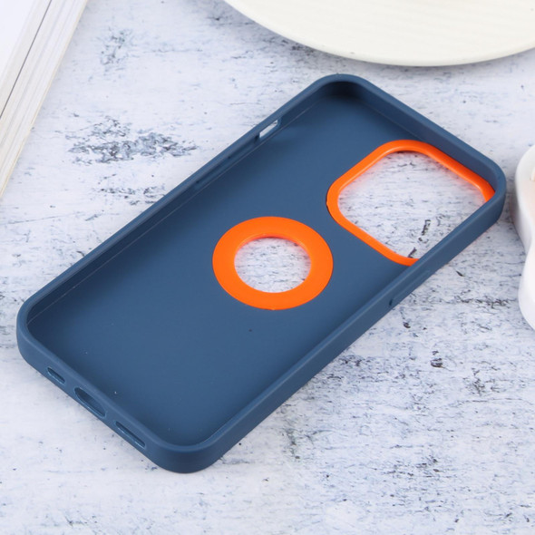 Contrast Color 3 in 1 TPU Phone Case - iPhone 12 Pro(Dark Blue)