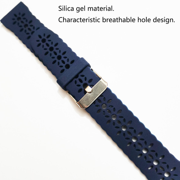 Samsung Galaxy Watch Active2 44mm Silicone Hollowed-Out Printed Watch Band(Ice Sea Color)