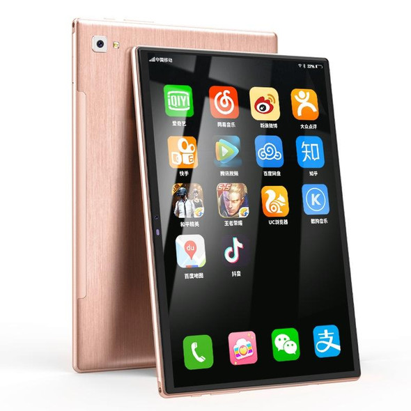 YQ16 4G Phone Call Tablet PC, 10.1 inch, 3GB+32GB, Android 10 MTK6762 Octa Core Up to 2.0GHz, Support Dual SIM, WiFi, Bluetooth, OTG, GPS, US Plug (Gold)