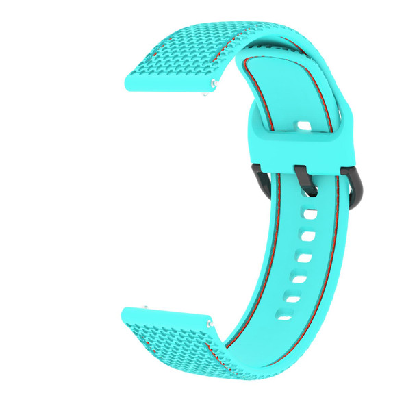 20mm - Samsung Galaxy Watch Active 2 Two-color Stitching Silicone Watch Band(Mint Green)