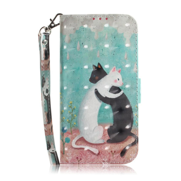 3D Painting Pattern Coloured Drawing Horizontal Flip Leatherette Case with Holder & Card Slots & Wallet - Nokia 3.1 Plus(Black White Cat)