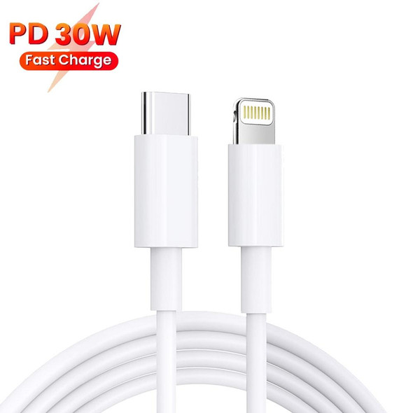 PD 35W Dual USB-C / Type-C Ports Charger with 1m Type-C to 8 Pin Data Cable, US Plug