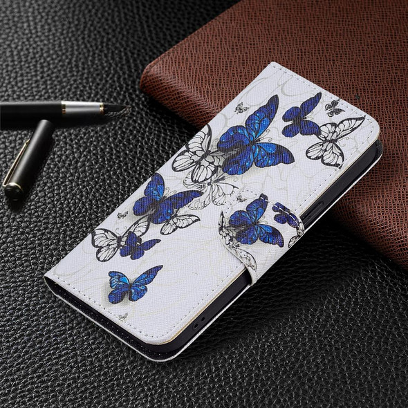 Colored Drawing Pattern Horizontal Flip Leatherette Case with Holder & Card Slots & Wallet - iPhone 13 Pro(Butterflies)