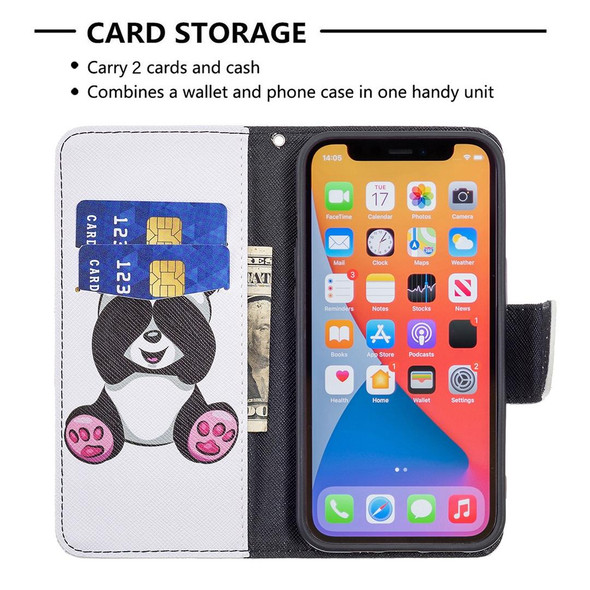 Colored Drawing Pattern Horizontal Flip Leatherette Case with Holder & Card Slots & Wallet - iPhone 13 Pro(Panda)