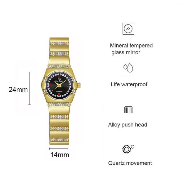 BS Bee Sister  FA1647 Classic Ladies Watch Diamond Wrist Watch(Golden Black)
