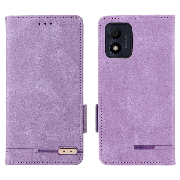 Alcatel 1B 2022 Magnetic Clasp Leatherette Phone Case(Purple)