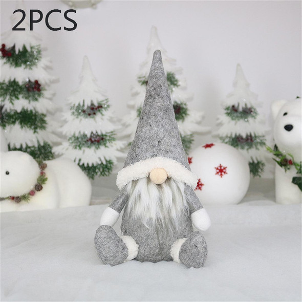 2 PCS CX20217 Faceless Doll Window Ornament Christmas Decoration(Grey)