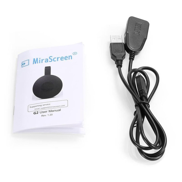 MiraScreen G2 Wireless WiFi Display Dongle Receiver Airplay Miracast DLNA 1080P HD TV Stick for iPhone, Samsung, and other Android Smartphones(Black)