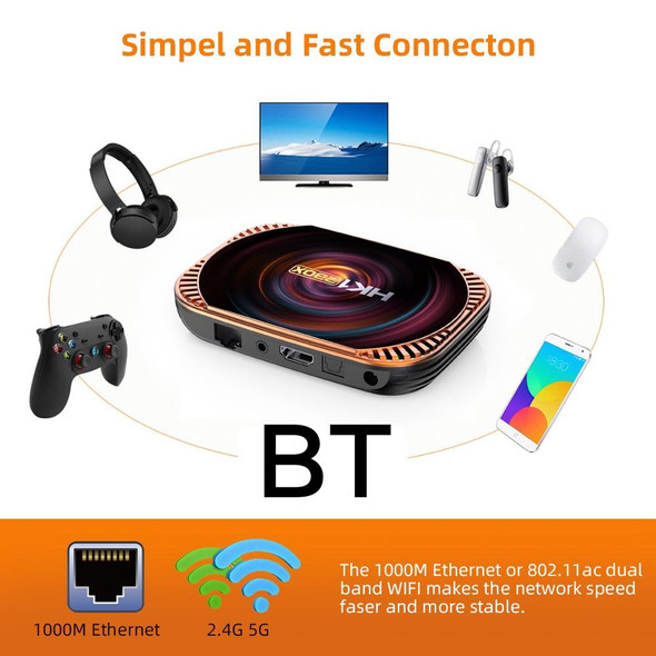 MECOOL HK1RBOX X4 4K TV Box, Android 11 Amlogic S905X4 CPU with RC 4GB+32GB(US Plug)