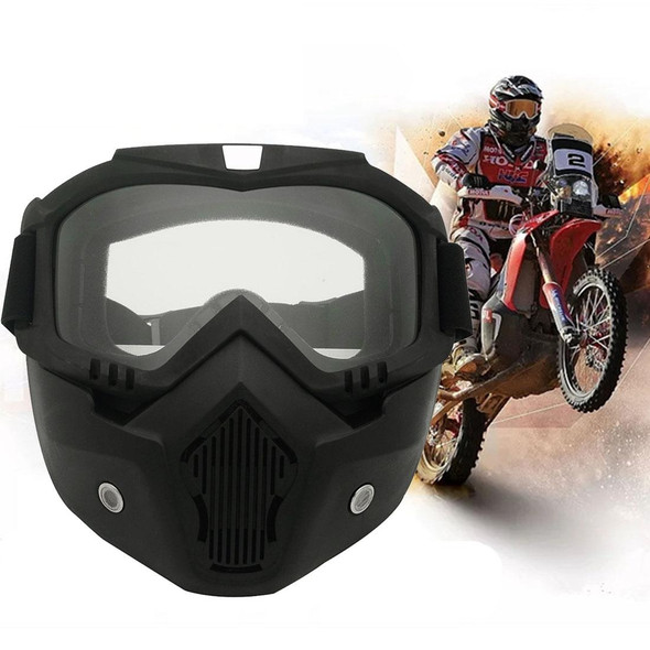 Motorcycle Off-road Helmet Mask Detachable Windproof Goggles Glasses(Transparent)