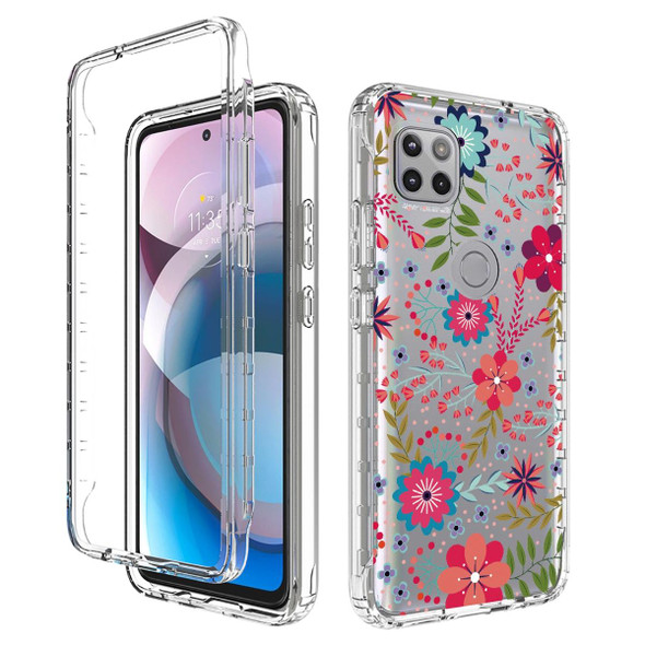 Motorola One 5G Ace Transparent Painted Phone Case(Small Floral)