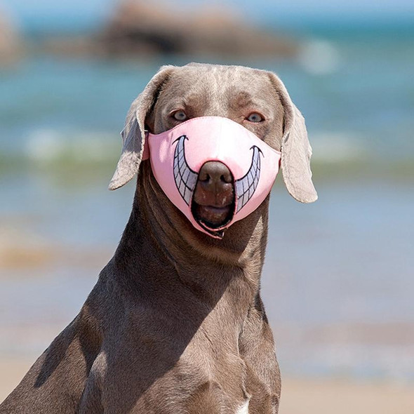 Cartoon Dog Mouth Cover Anti-Bite Nylon Dog Mask, Size: S(Pink)