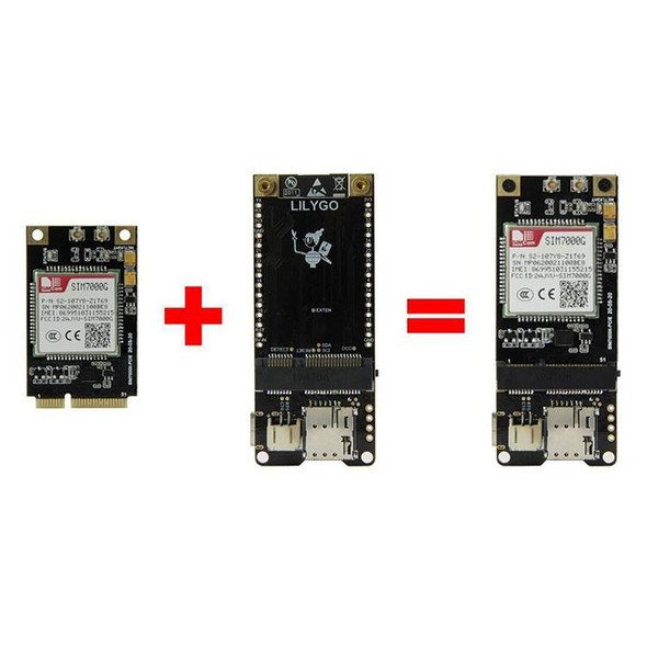 TTGO T-PCIE ESP32-WROVER-B AXP192 Chip WiFi Bluetooth Nano Card SIM Series Module Hardware Composable Development Board, SIM7600E-PCIE