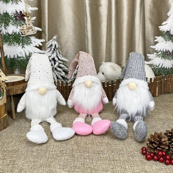 Christmas Decorations Dolls Faceless Elderly Dolls Window Decorations(Grey)