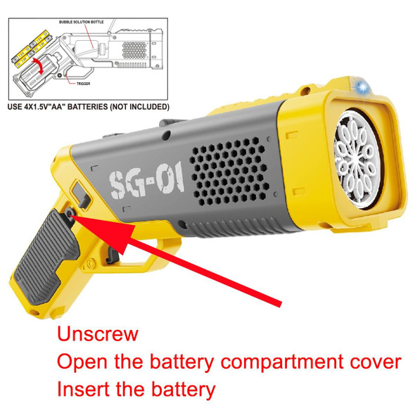 10 Holes Electric Light Fully Automatically Handheld Bubble Machine(Yellow)