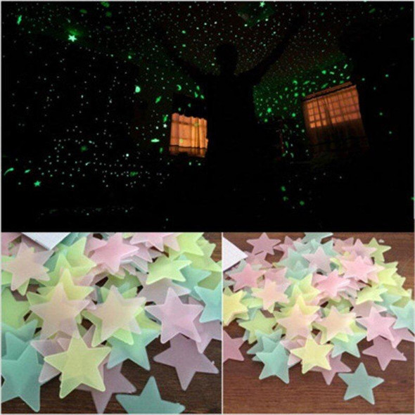 Set of 3 Fluorescent Glow In The Dark Wall Stickers