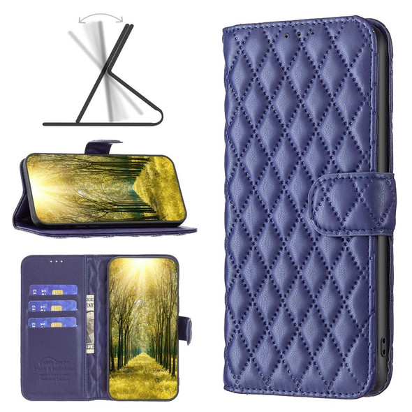 Xiaomi Redmi 10/10 2022/Note 11 4G Diamond Lattice Wallet Leather Flip Phone Case(Blue)