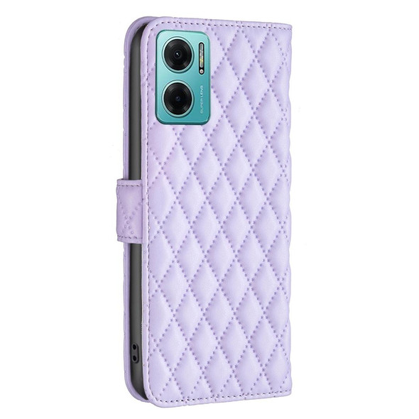 Xiaomi Redmi 10 5G / Note 11E Diamond Lattice Wallet Leather Flip Phone Case(Purple)