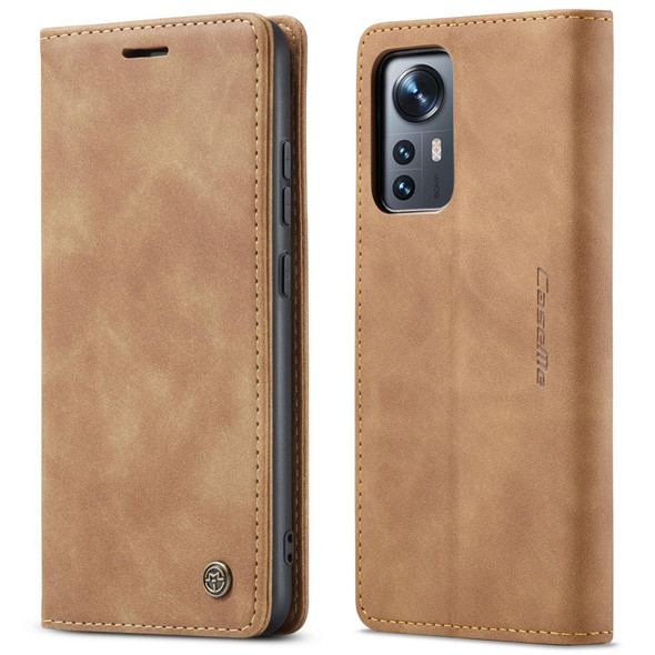 Xiaomi 12/12X CaseMe 013 Multifunctional Horizontal Flip Leather Phone Case(Brown)