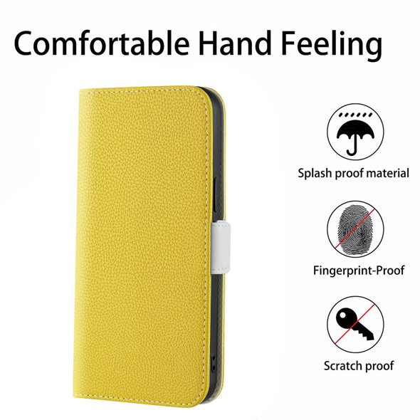 vivo Y72 5G Indian Candy Color Litchi Texture Leather Phone Case(Yellow)