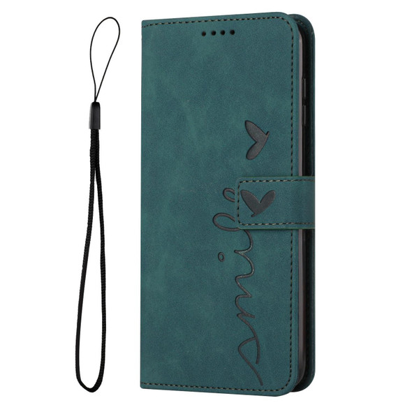 Xiaomi Redmi Note 11e Skin Feel Heart Pattern Leather Phone Case(Green)