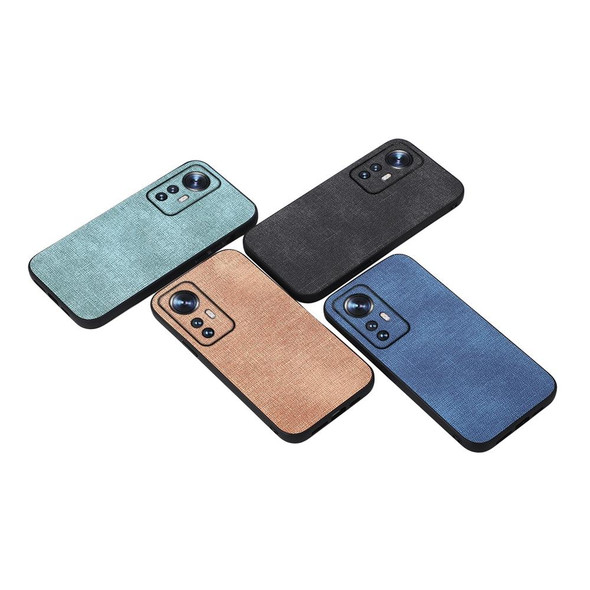 Xiaomi 12 Pro Brugg Texture PU Shockproof Phone Case(Blue)