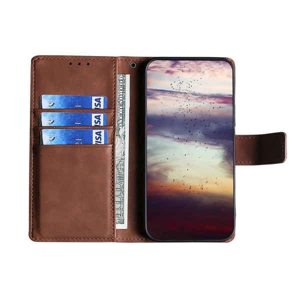 Xiaomi Poco M4 Pro Skin Feel Crocodile Magnetic Clasp Leather Phone Case(Brown)