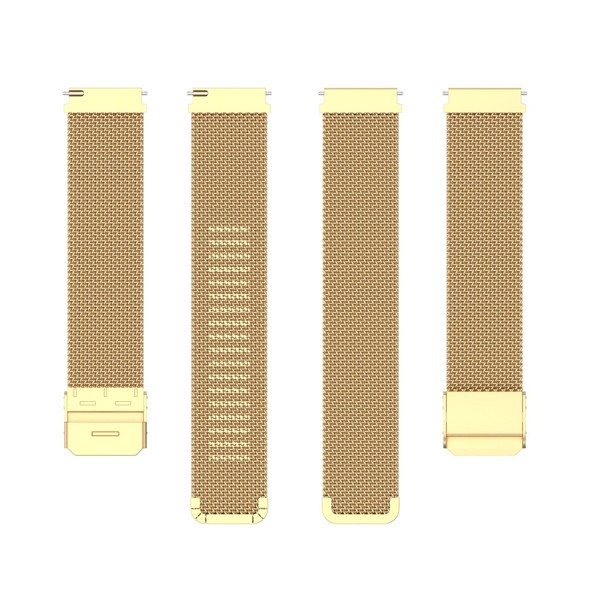 19mm Snap-fit Stainless Steel Mesh Watch Band(Gold)