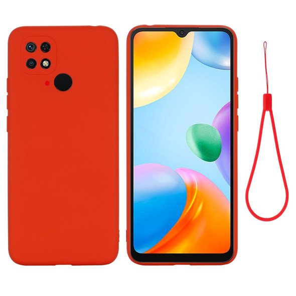 Xiaomi Redmi 10C 4G Global Pure Color Liquid Silicone Shockproof Full Coverage Phone Case(Red)