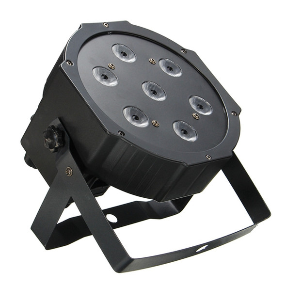 7 LED Mini Flat Par Light - RGBW 4-in-1, 80W, DMX Control