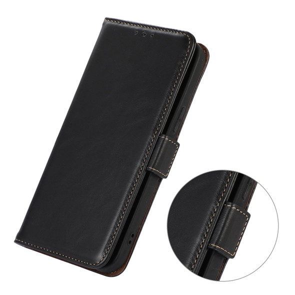 Xiaomi 12 Pro Crazy Horse Top Layer Cowhide Leather Phone Case(Black)