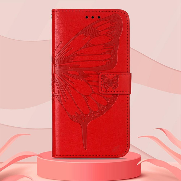 Tecno Camon 18P / 18 Embossed Butterfly Leather Phone Case(Red)