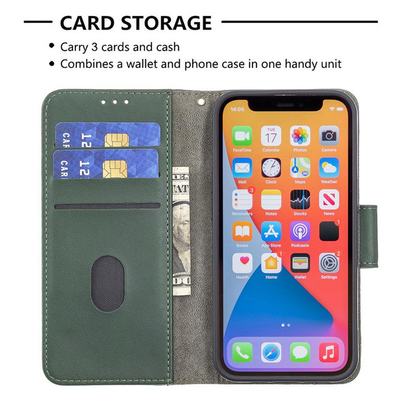 iPhone 13 Pro Matching Color Crocodile Texture Horizontal Flip PU Leather Case with Wallet & Holder & Card Slots(Green)