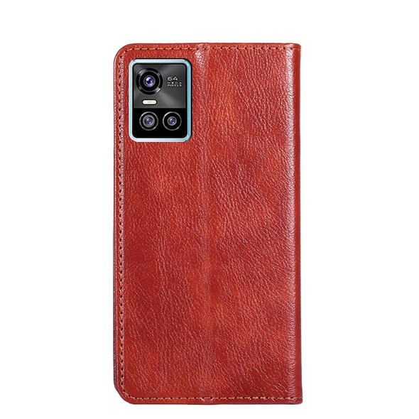 vivo S10 / S10 Pro Gloss Oil Solid Color Magnetic Leather Phone Case(Brown)